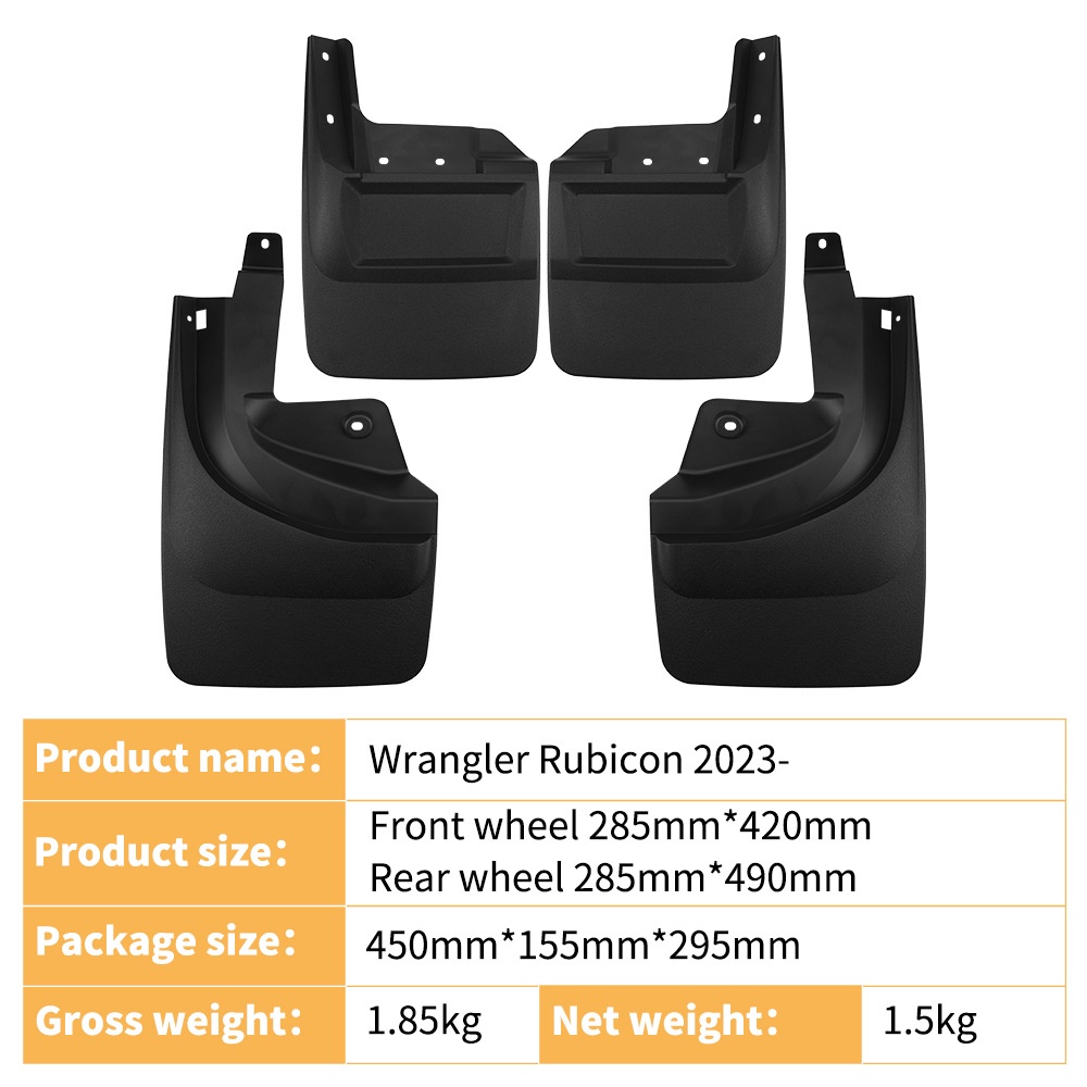 Mudguards for Jeep Wrangler Rubicon 2023-2025