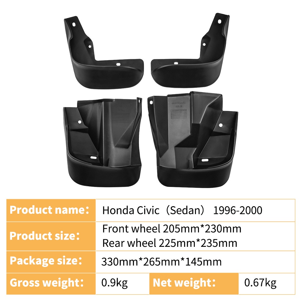 Mudguards for Honda Civic Sedan 1996-2000