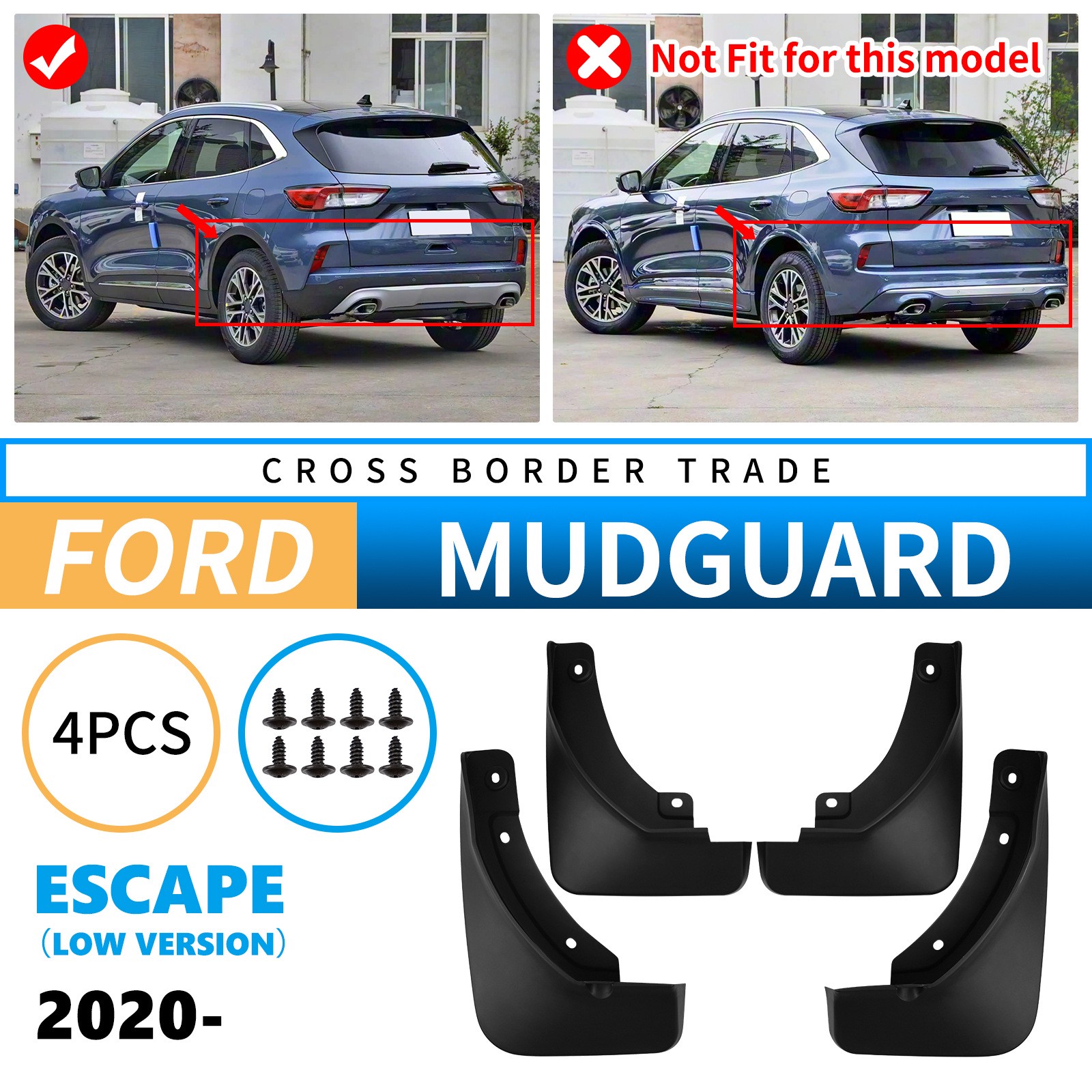 Mudguards for Ford Escape 2020-2025 Low-Spec Model Mudguards for Ford Escape 2020-2025 Low-Spec Model