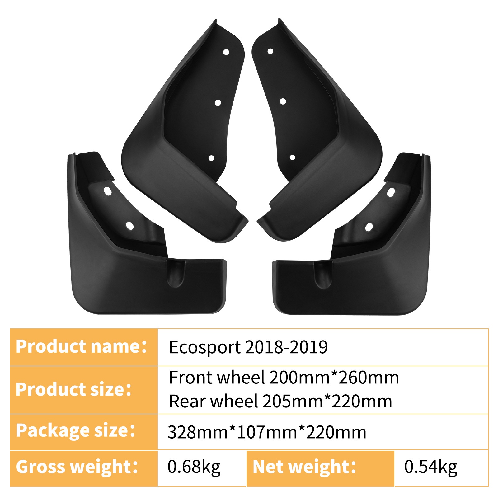 Mudguards for Ford EcoSport 2018-2019