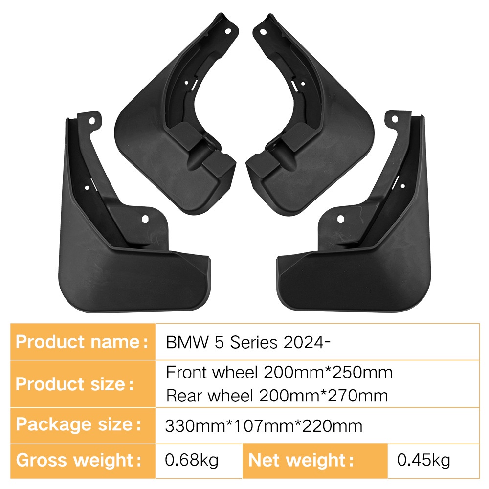 Mudguards for BMW 5 Series G60 G68 2024 Standard Edition