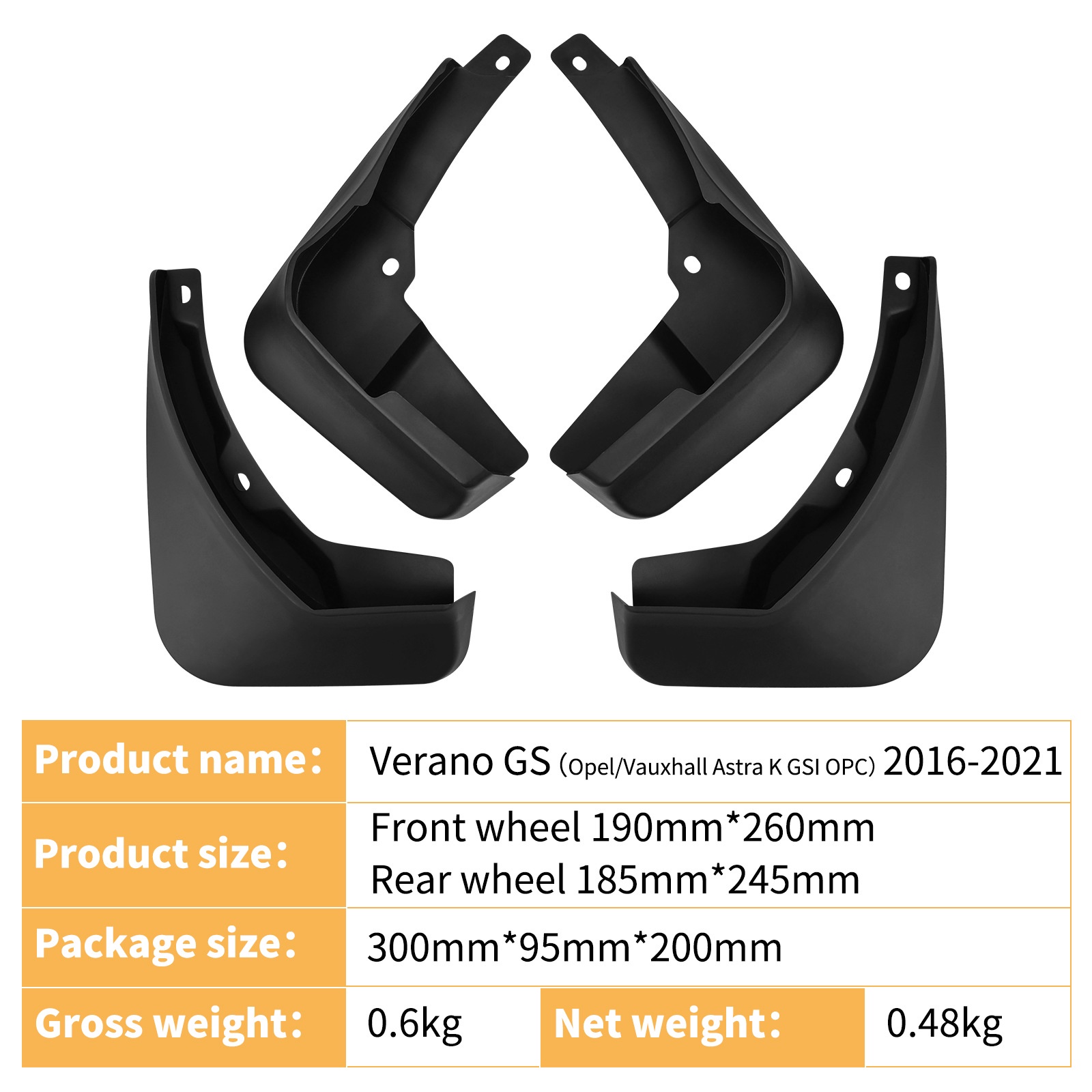 Mudguards for Buick Verano Opel Vauxhall Holden AstraK GSI OPC 2016-2021