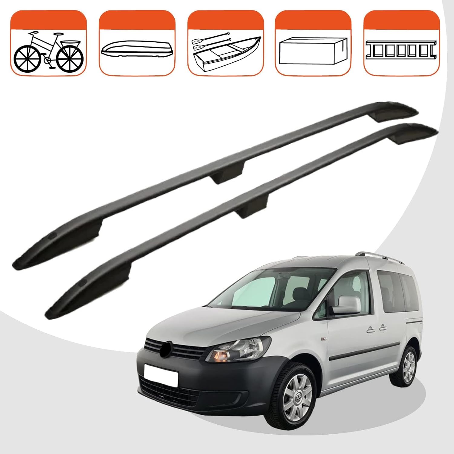 Car roof rack rails for VW Caddy 3 2010-2020