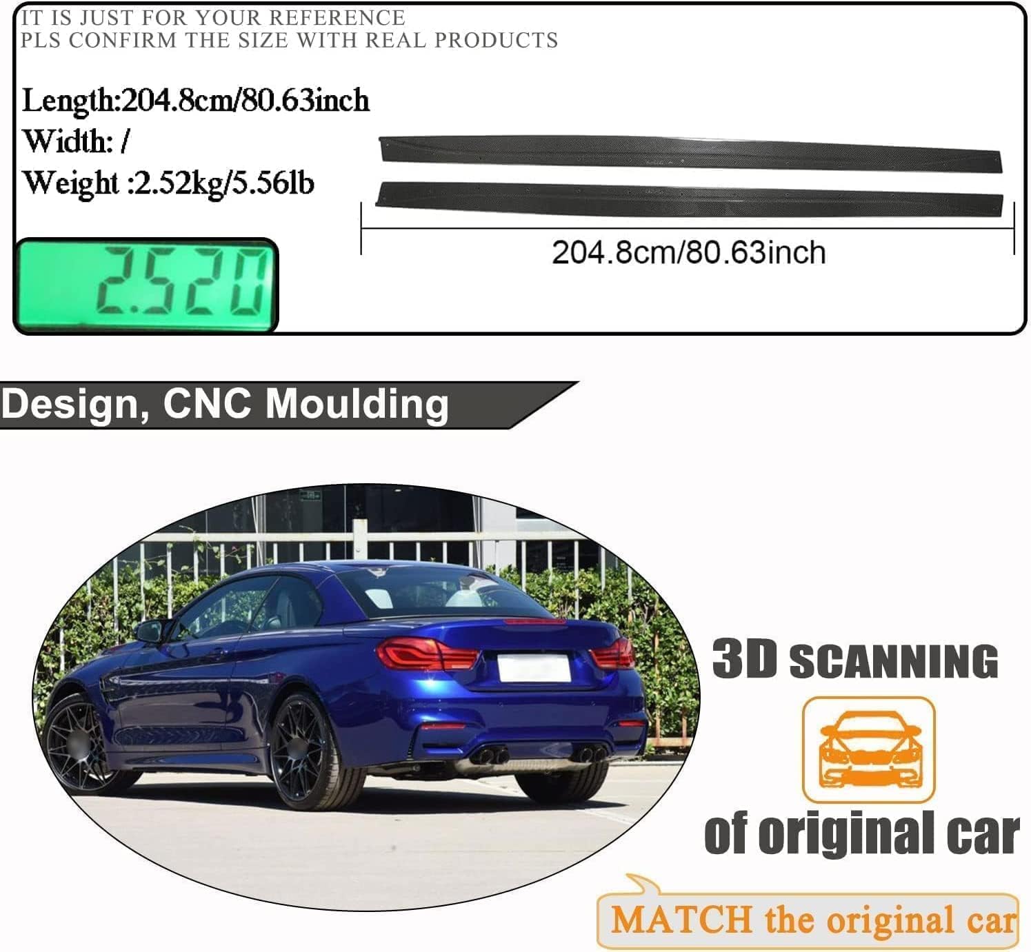 Car Side Skirt for BMW 4 Series F82 F83 M4 Coupe 2 Door 2014-2020