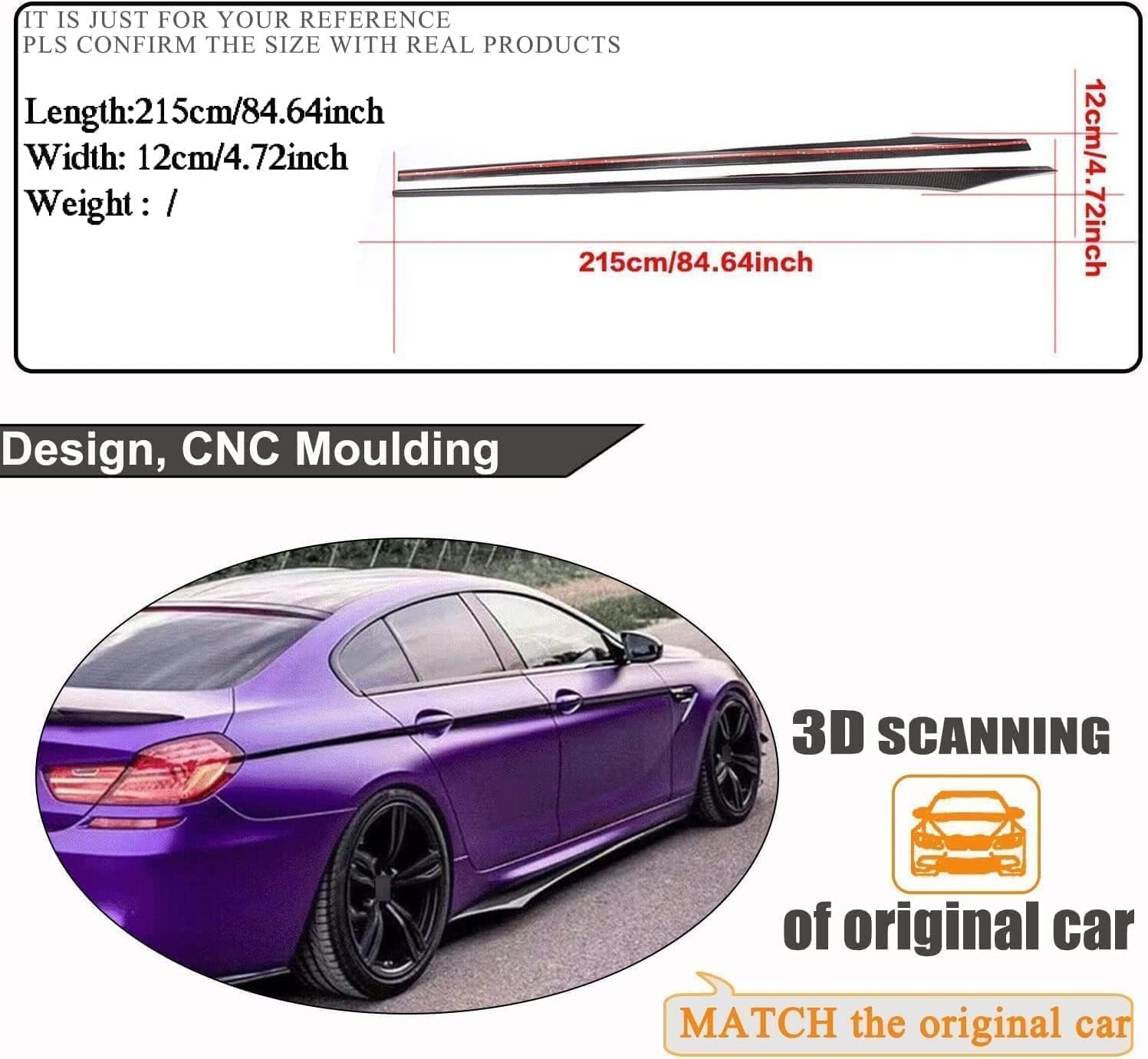 Car Side Skirt for BMW 6 Series F06 640i M Sport Gran Coupe 4door 2012-2018