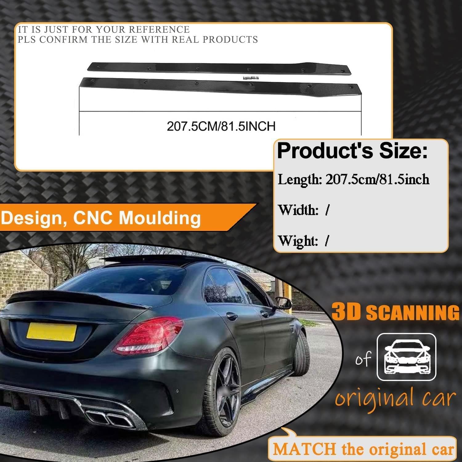 Car Side Skirt for Mercedes Benz C-Class W205 C205 A205 Sport 2 Door 2015-2018 Car Side Skirt for Mercedes Benz C-Class W205 C205 A205 Sport 2 Door 2015-2018
