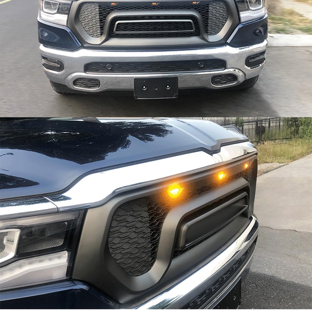 Car Upper Bumper Hood Mesh Grid for Dodge RAM1500 2019-2022