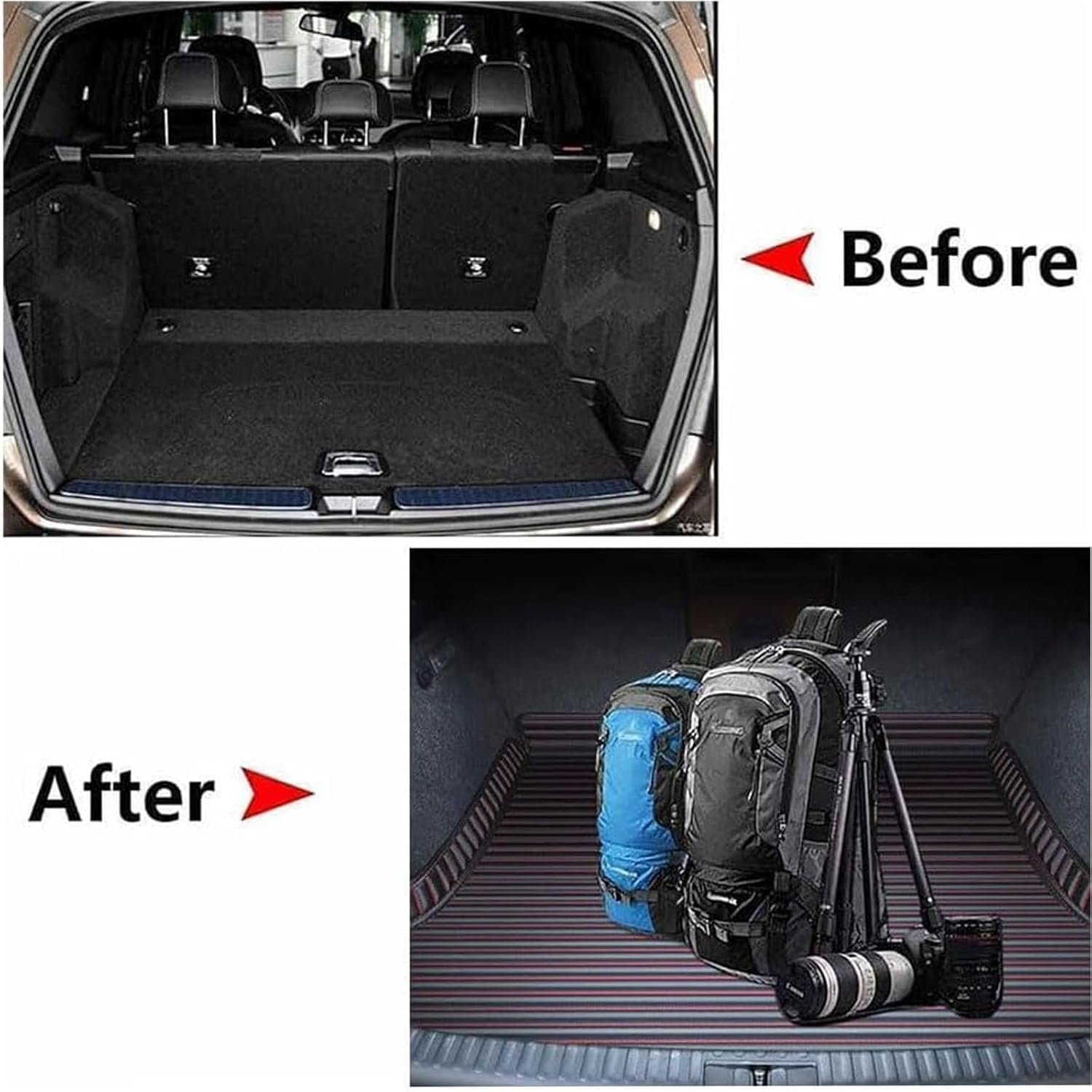 Custom horizontal stripe flat surface trunk mat for all Maserati models