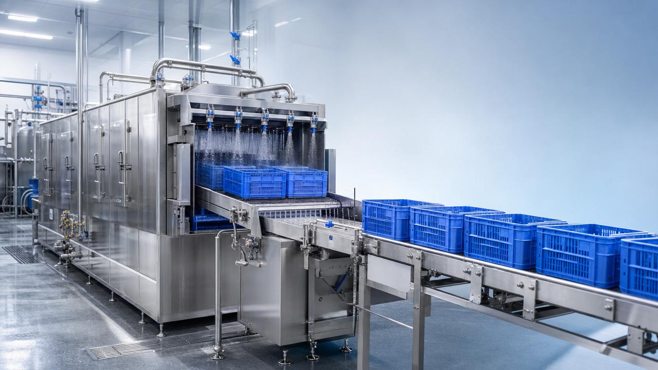 Laveuse de bacs ou nettoyage manuel des bacs : quelle option est la meilleure pour l’efficacité de l’usine ?