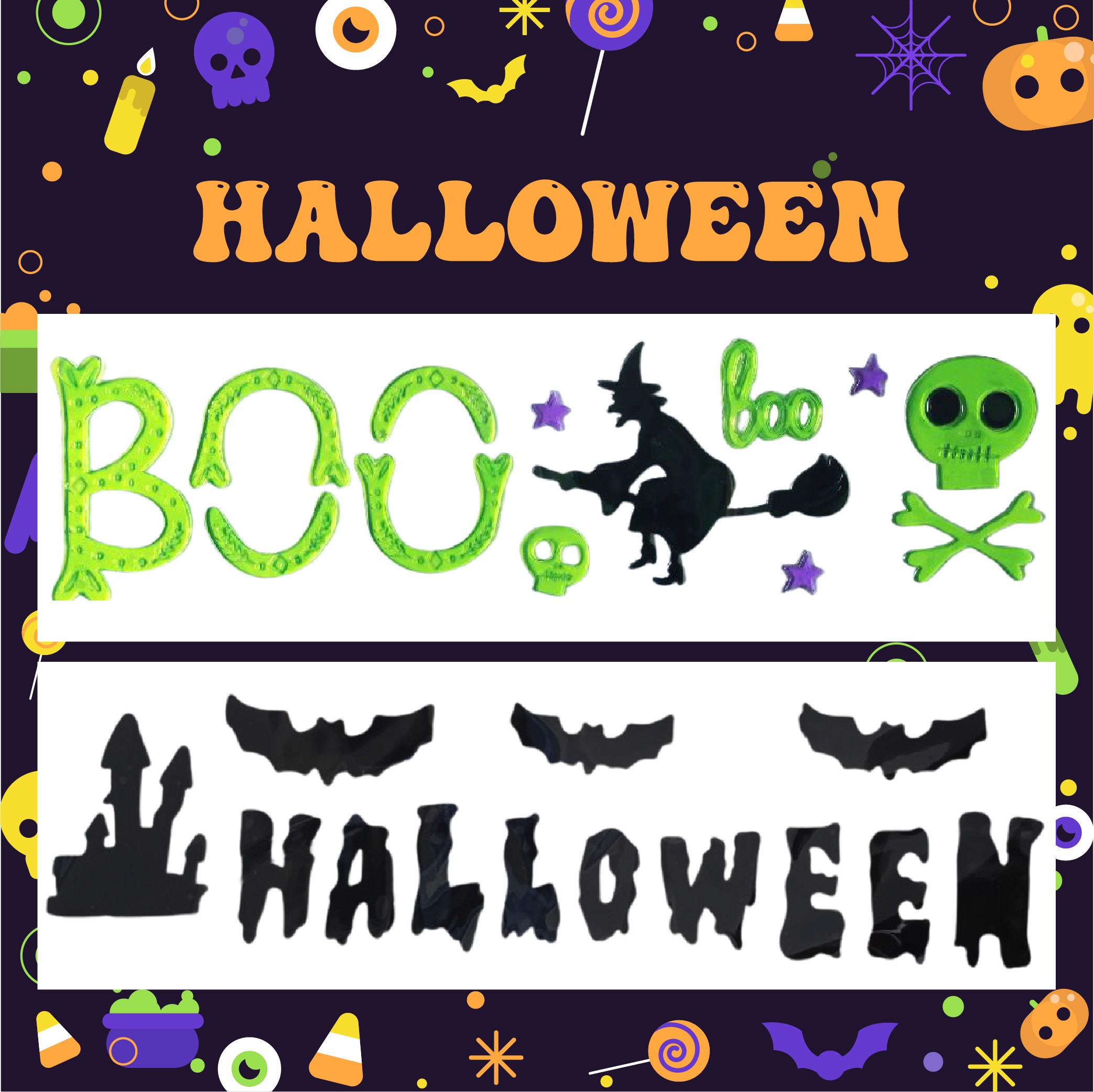 Adhesivos de gel para ventanas de Halloween fantasma calabaza murciélago bruja gato Boo sangre pegatinas decorativas para decoraciones de ventanas de Halloween en el hogar y fiestas Adhesivos de gel para ventanas de Halloween fantasma calabaza murciélago bruja gato Boo sangre pegatinas decorativas para decoraciones de ventanas de Halloween en el hogar y fiestas