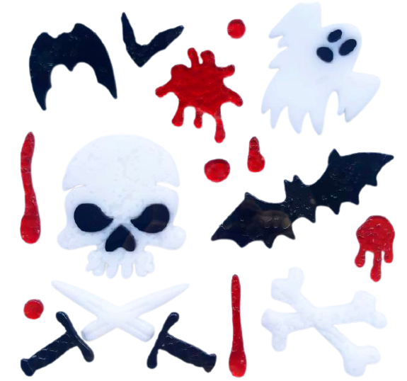 Adhesivos de gel para ventanas de Halloween fantasma calabaza murciélago bruja gato Boo sangre pegatinas decorativas para decoraciones de ventanas de Halloween en el hogar y fiestas