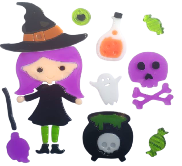 Adhesivos de gel para ventanas de Halloween fantasma calabaza murciélago bruja gato Boo sangre pegatinas decorativas para decoraciones de ventanas de Halloween en el hogar y fiestas