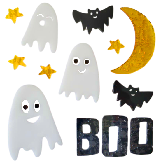 Adhesivos de gel para ventanas de Halloween fantasma calabaza murciélago bruja gato Boo sangre pegatinas decorativas para decoraciones de ventanas de Halloween en el hogar y fiestas