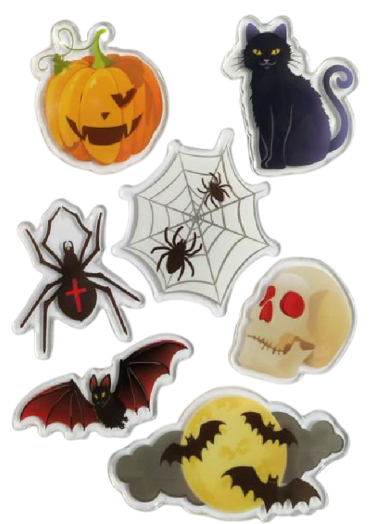 Adhesivos de gel para ventanas de Halloween fantasma calabaza murciélago bruja gato Boo sangre pegatinas decorativas para decoraciones de ventanas de Halloween en el hogar y fiestas