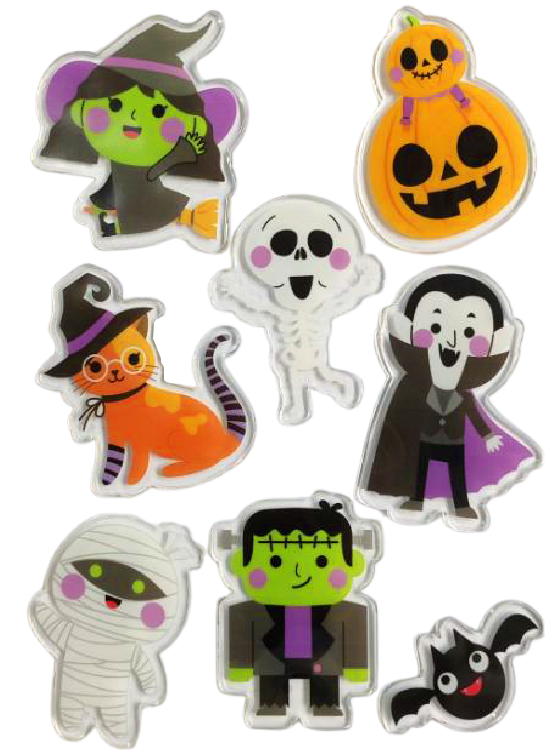 Adhesivos de gel para ventanas de Halloween fantasma calabaza murciélago bruja gato Boo sangre pegatinas decorativas para decoraciones de ventanas de Halloween en el hogar y fiestas