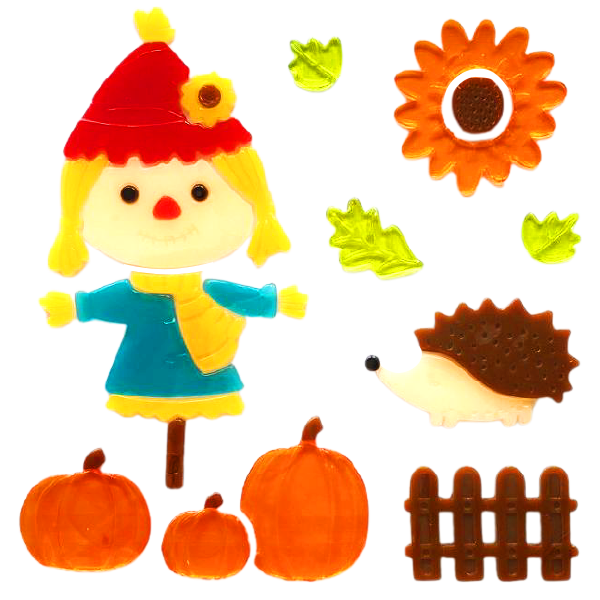 Adhesivos de gel de otoño para ventanas de vidrio, Adhesivos de gel para otoño y Acción de Gracias,Hola hojas de otoño,Calabaza para decoración de ventanas de las fiestas de otoño