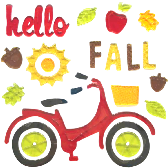 6 hojas de adhesivos de gel otoñales para ventanas de vidrio, adhesivos de gel de otoño y Acción de Gracias, hojas de Hola otoño, calabaza para decoración de ventanas de vacaciones de otoño