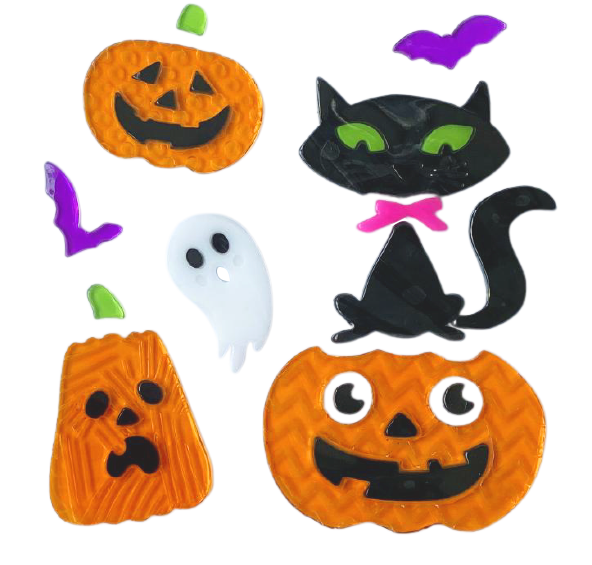 Adhesivos de gel para ventanas de Halloween fantasma calabaza murciélago bruja gato Boo sangre pegatinas decorativas para decoraciones de ventanas de Halloween en el hogar y fiestas