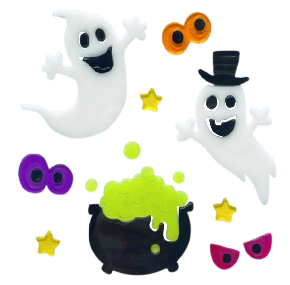Adhesivos de gel para ventanas de Halloween fantasma calabaza murciélago bruja gato Boo sangre pegatinas decorativas para decoraciones de ventanas de Halloween en el hogar y fiestas