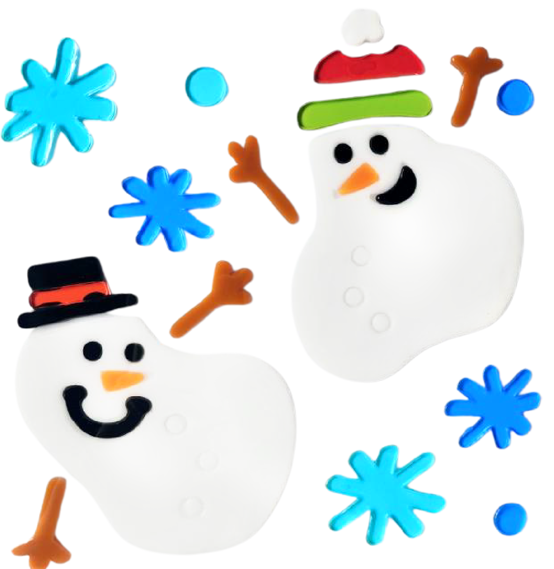 Adhesivos de gel para ventanas de Navidad - Pegatinas de ventana navideñas de Papá Noel, muñeco de nieve, copo de nieve, pingüino, árbol de Navidad y regalo para niños