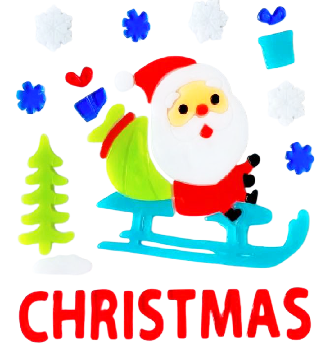 Adhesivos de gel para ventanas de Navidad - Pegatinas de ventana navideñas de Papá Noel, muñeco de nieve, copo de nieve, pingüino, árbol de Navidad y regalo para niños