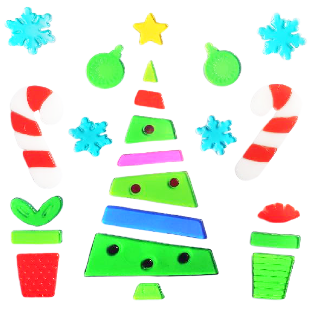 Adhesivos de gel para ventanas de Navidad - Pegatinas de ventana navideñas de Papá Noel, muñeco de nieve, copo de nieve, pingüino, árbol de Navidad y regalo para niños