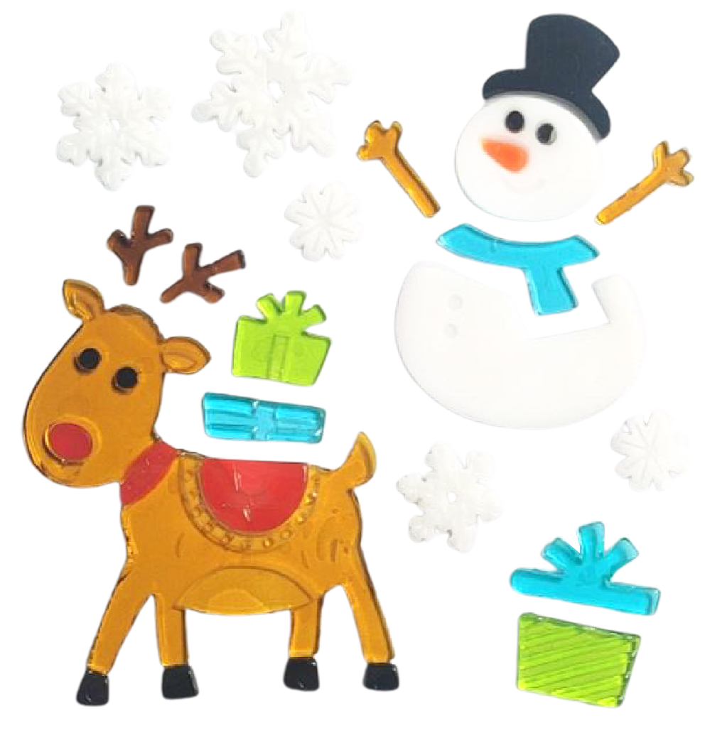 Adhesivos de gel para ventanas de Navidad - Pegatinas de ventana navideñas de Papá Noel, muñeco de nieve, copo de nieve, pingüino, árbol de Navidad y regalo para niños