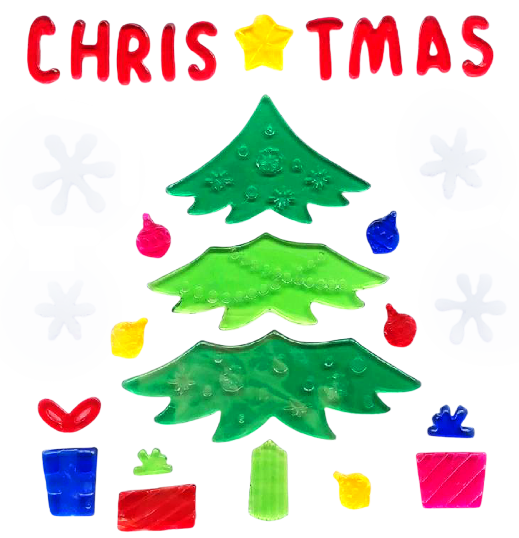 Adhesivos de gel para ventanas de Navidad - Pegatinas de ventana navideñas de Papá Noel, muñeco de nieve, copo de nieve, pingüino, árbol de Navidad y regalo para niños