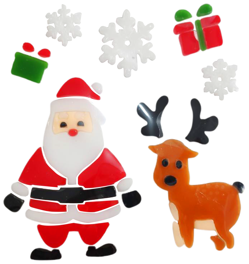 Adhesivos de gel para ventanas de Navidad - Pegatinas de ventana navideñas de Papá Noel, muñeco de nieve, copo de nieve, pingüino, árbol de Navidad y regalo para niños