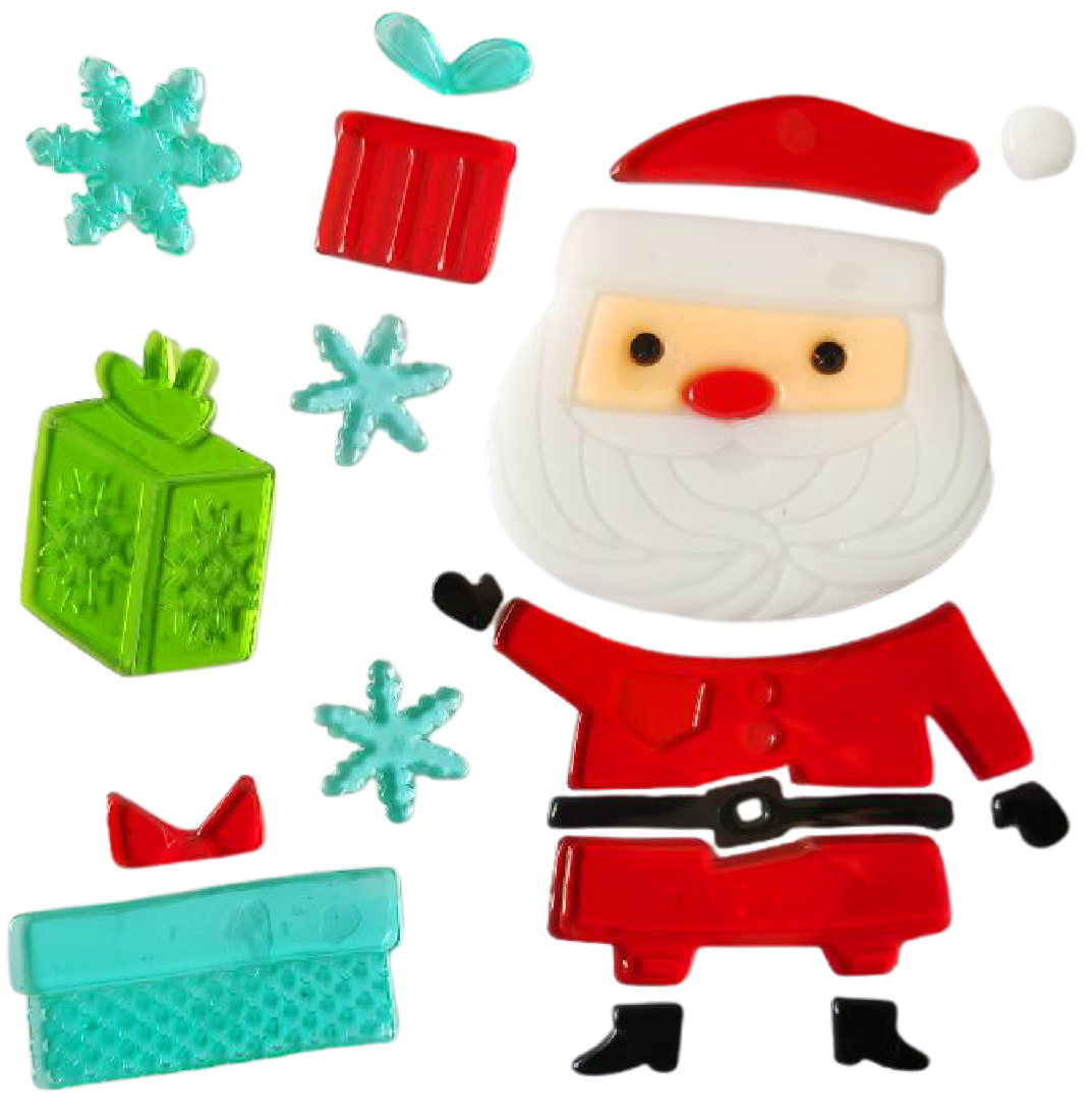 Adhesivos de gel para ventanas de Navidad - Pegatinas de ventana navideñas de Papá Noel, muñeco de nieve, copo de nieve, pingüino, árbol de Navidad y regalo para niños