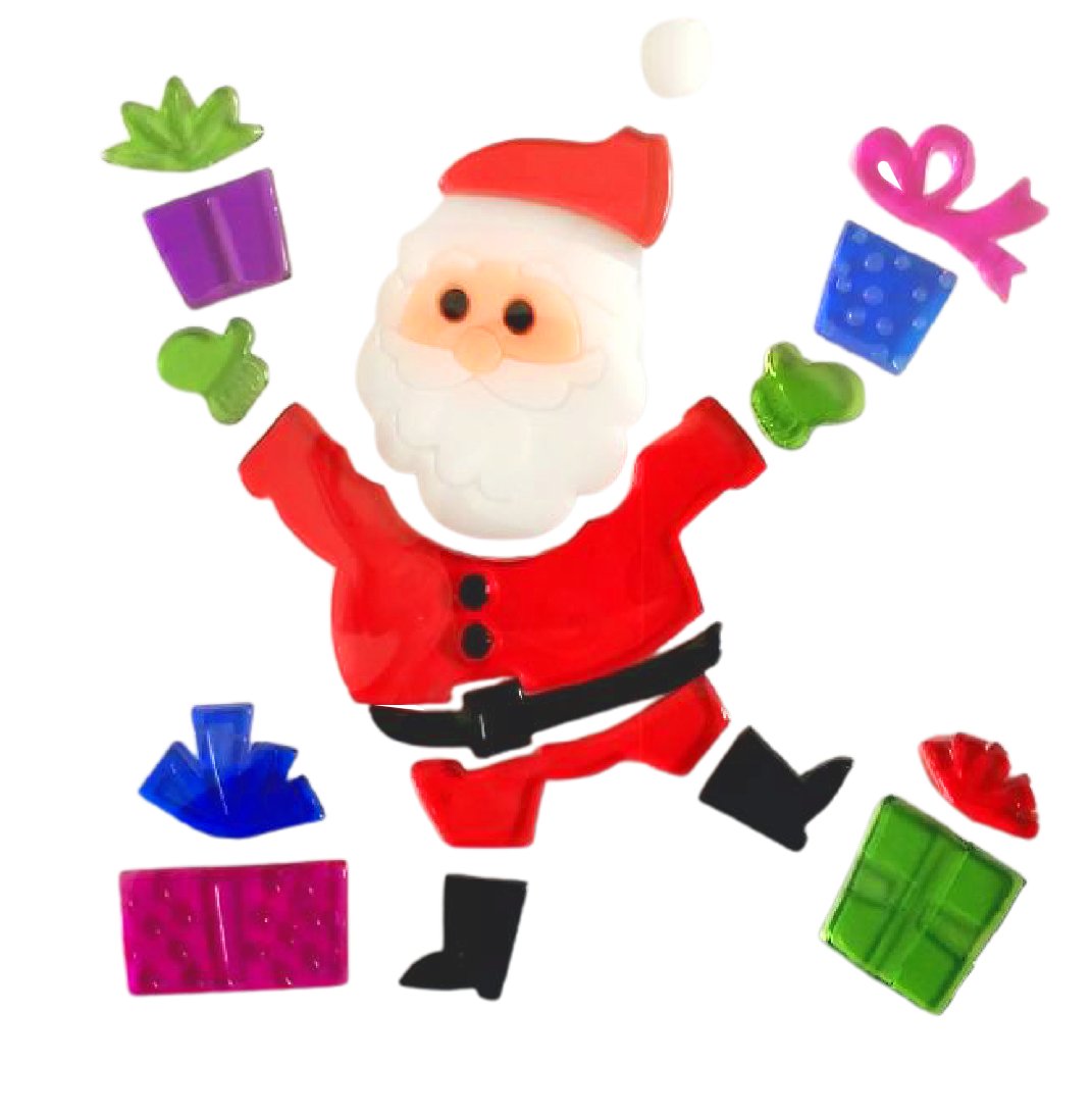 Adhesivos de gel para ventanas de Navidad - Pegatinas de ventana navideñas de Papá Noel, muñeco de nieve, copo de nieve, pingüino, árbol de Navidad y regalo para niños