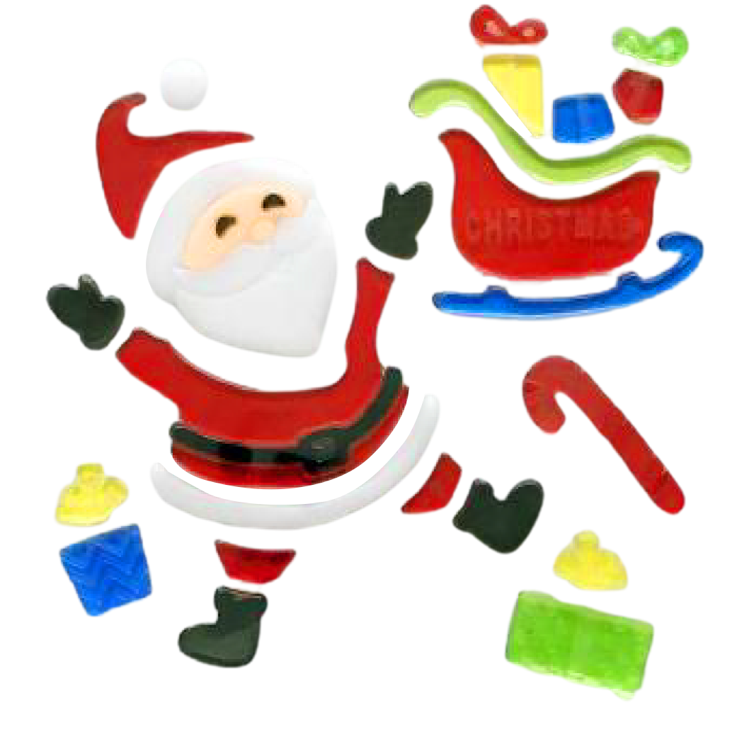 Adhesivos de gel para ventanas de Navidad - Pegatinas de ventana navideñas de Papá Noel, muñeco de nieve, copo de nieve, pingüino, árbol de Navidad y regalo para niños