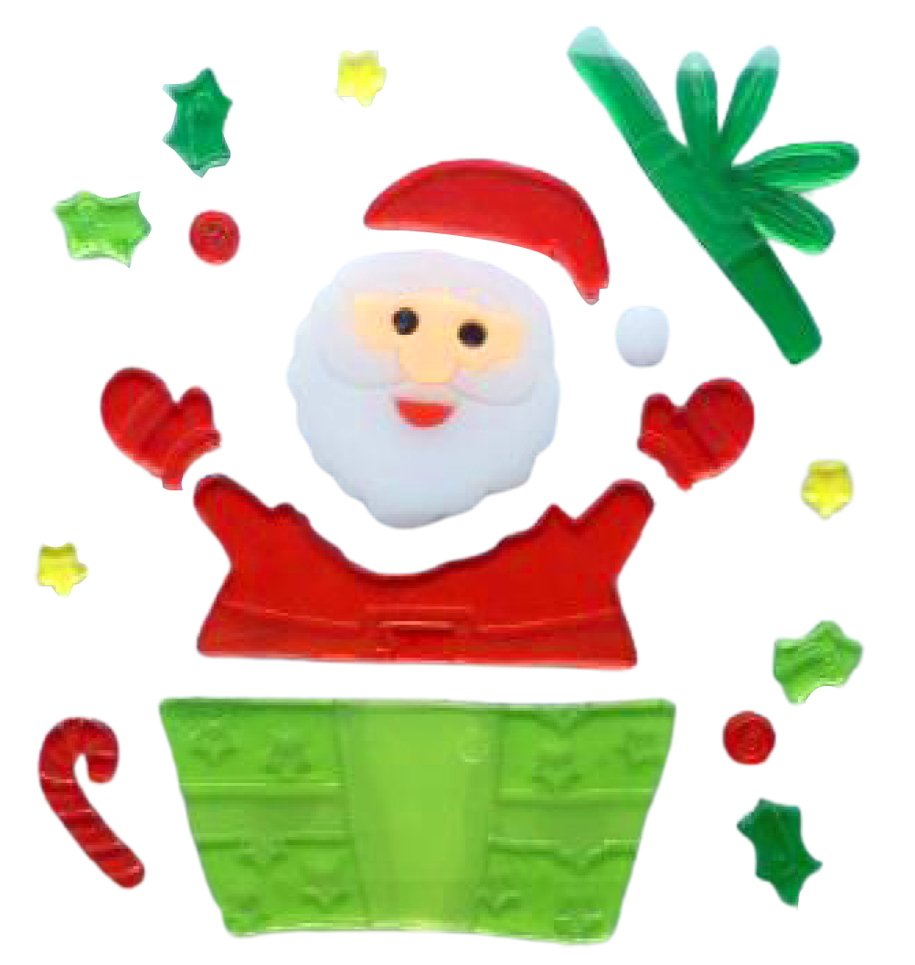 Adhesivos de gel para ventanas de Navidad - Pegatinas de ventana navideñas de Papá Noel, muñeco de nieve, copo de nieve, pingüino, árbol de Navidad y regalo para niños