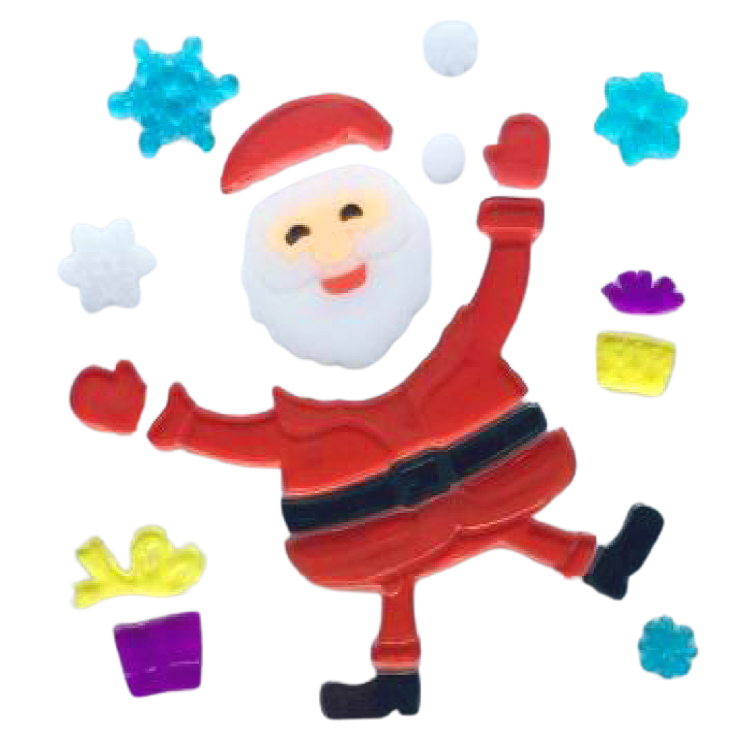 Adhesivos de gel para ventanas de Navidad - Pegatinas de ventana navideñas de Papá Noel, muñeco de nieve, copo de nieve, pingüino, árbol de Navidad y regalo para niños