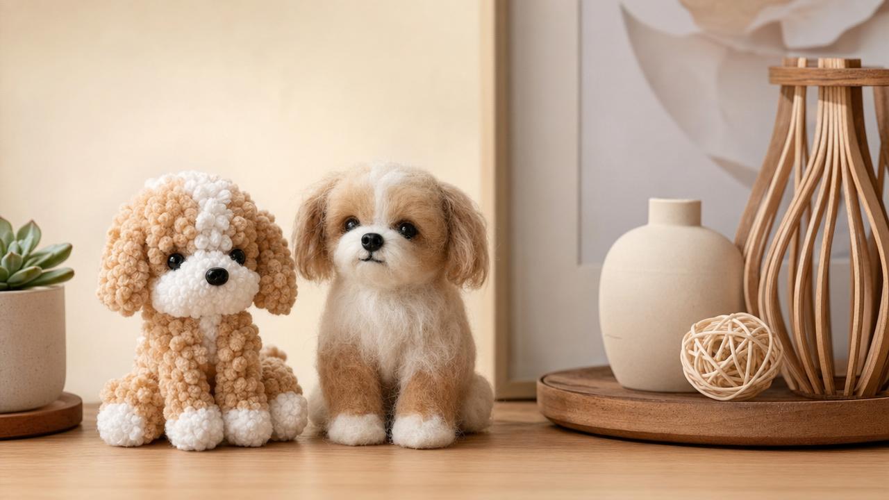 Cachorro de tallos de chenilla vs. afieltrado con aguja: ¿Cuál es más fácil? Cachorro de tallos de chenilla vs. afieltrado con aguja: ¿Cuál es más fácil?
