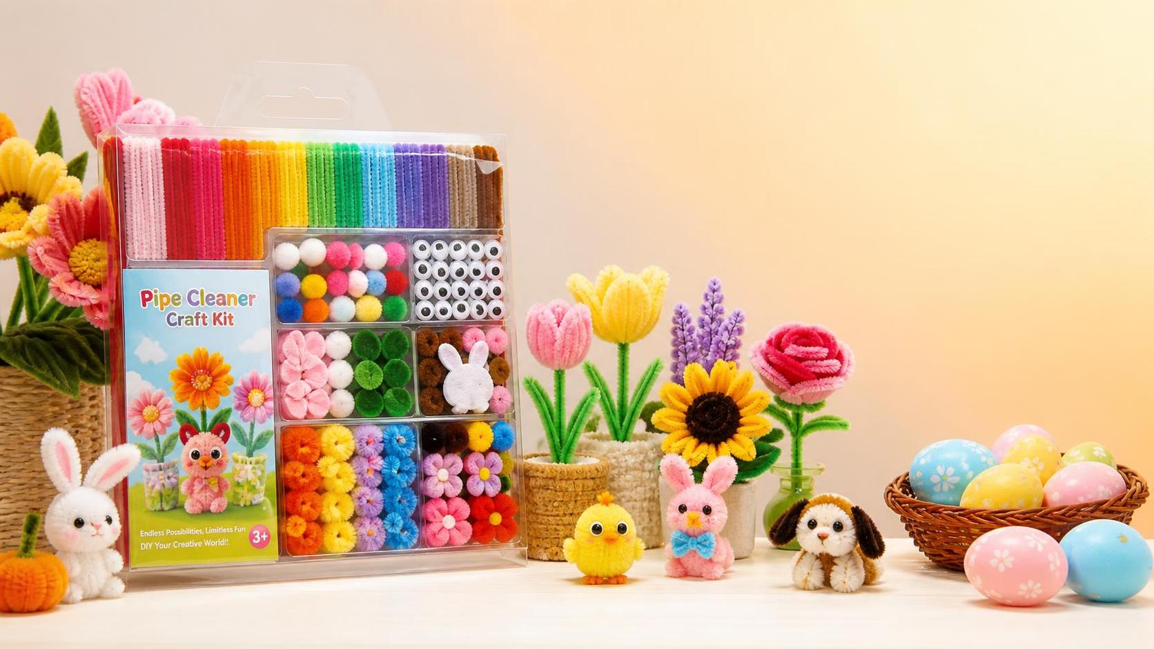 Kits de manualidades con limpiapipas al por mayor: MOQ, precios y embalaje Kits de manualidades con limpiapipas al por mayor: MOQ, precios y embalaje