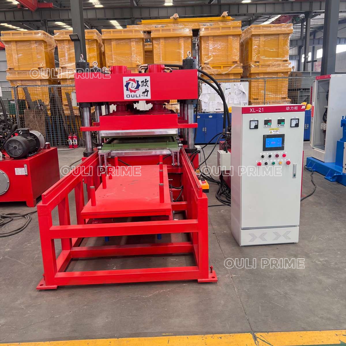 Máquina de fabricação de ladrilhos de borracha 250Ton XLB-D 1100×2200 para academia / máquina de ladrilhos de borracha para piso