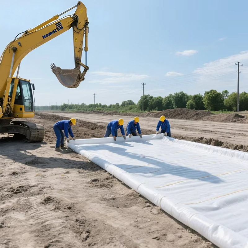 Polyester filament geotextile