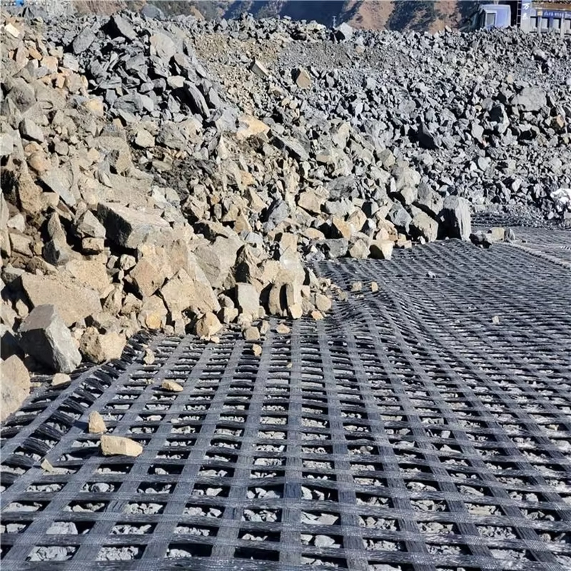 Warp-knitted polyester geogrid