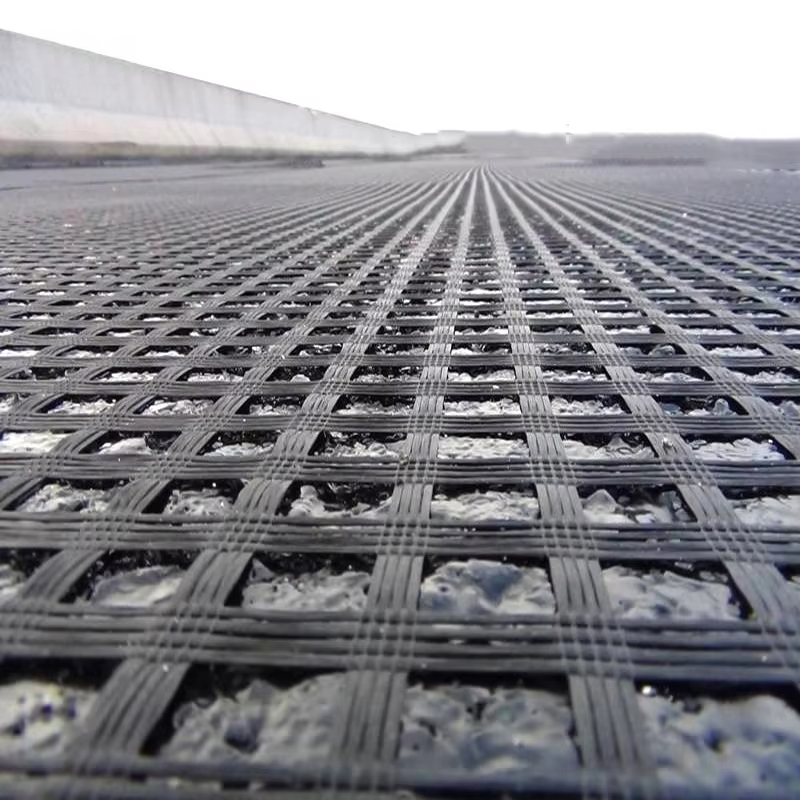 Warp-knitted polyester geogrid