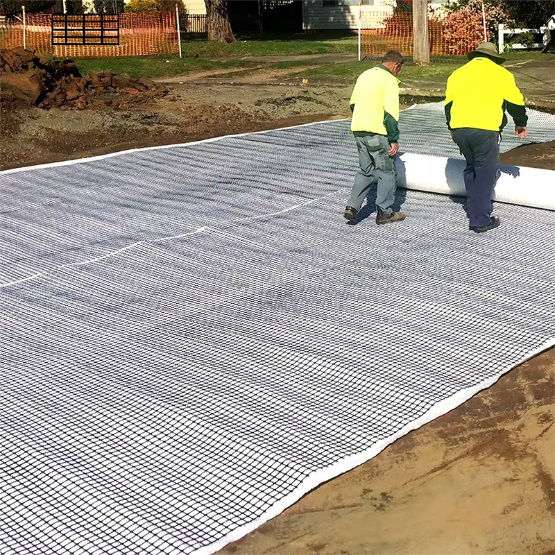 Composite geotextile and geogrid