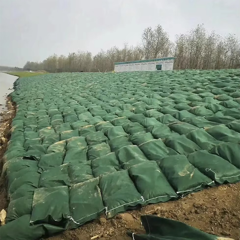 Ecological Geo Bags Woven Geotextile Sand Bag Retaining Wall