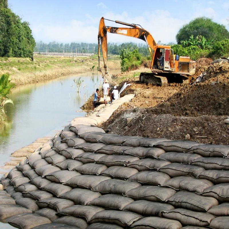 Ecological Geo Bags Woven Geotextile Sand Bag Retaining Wall
