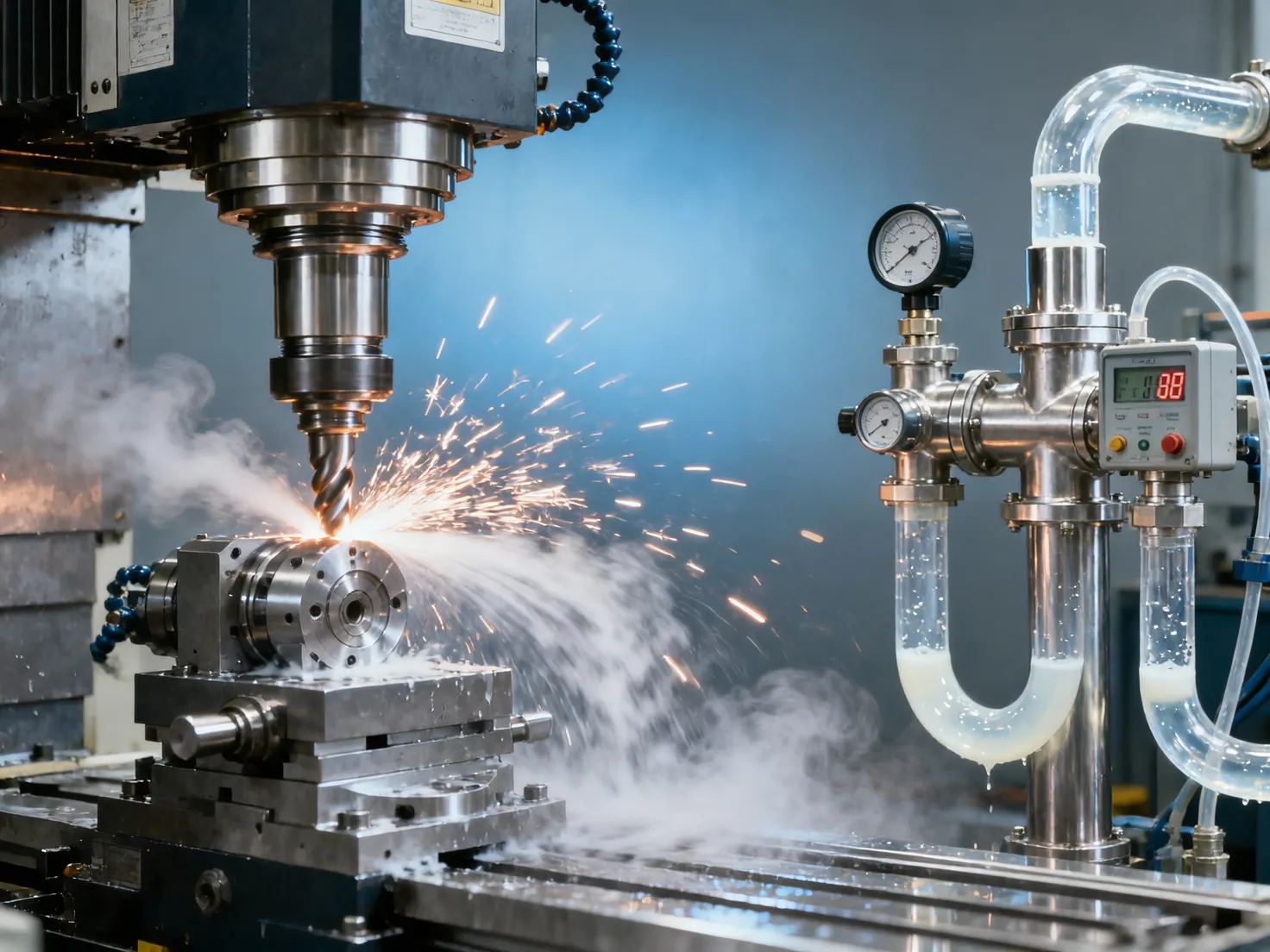 CNC metal cutting performance drops 18% when coolant flow shifts unexpectedly