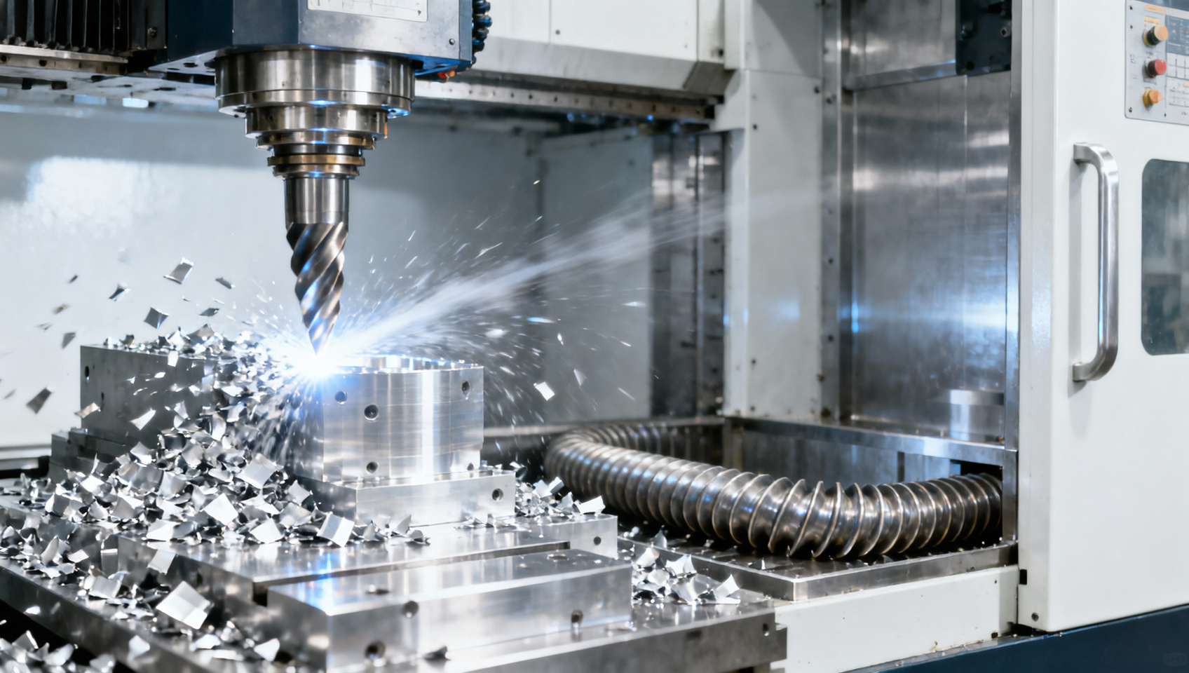 Efficient Machining Process for aluminum alloys: Why chip evacuation determines cycle time more than feed rate Efficient Machining Process for aluminum alloys: Why chip evacuation determines cycle time more than feed rate