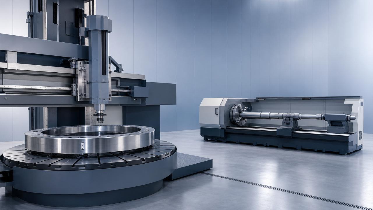 Vertical lathe or horizontal setup for large diameter parts? Vertical lathe or horizontal setup for large diameter parts?