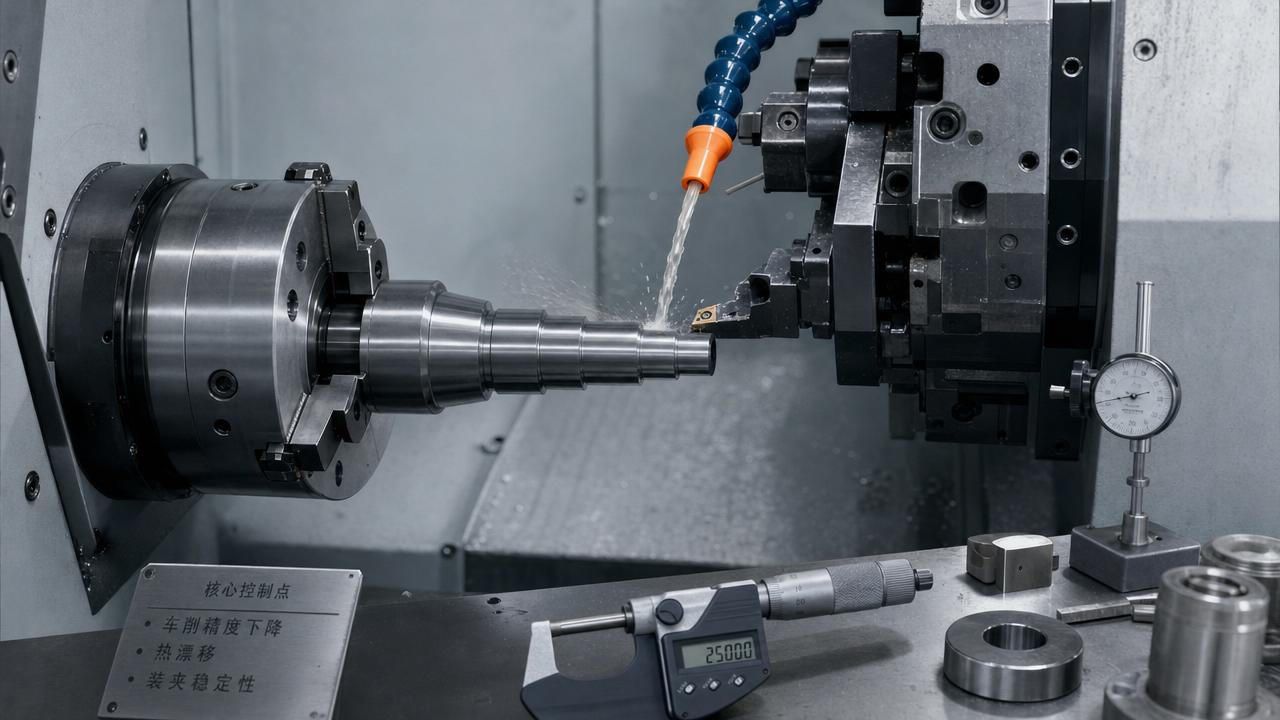 Industrial turning accuracy drops for reasons beyond tool wear
