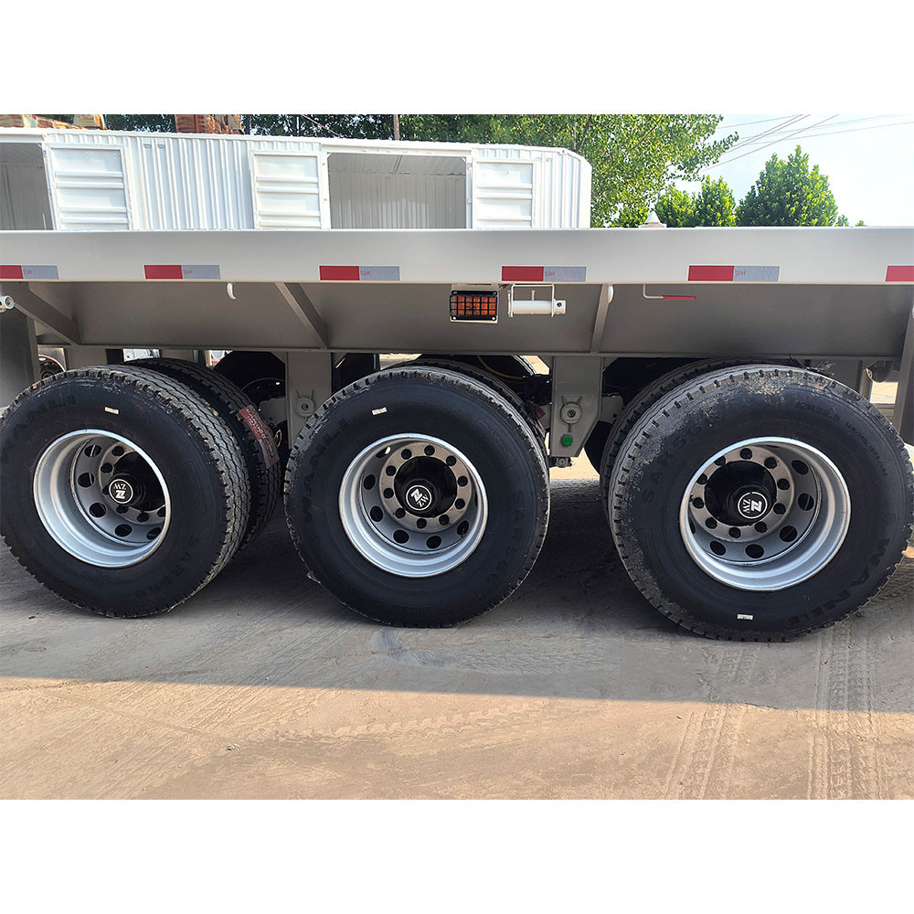 3 axle 40ft container shipping flatbed semi trailer tire detail designed for port and long distance logistics