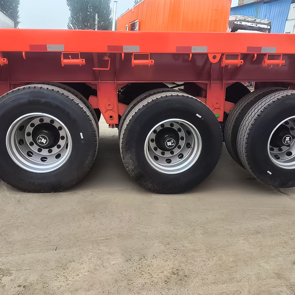 Semi-remorque plate à 3 essieux pour conteneur de 40 pieds