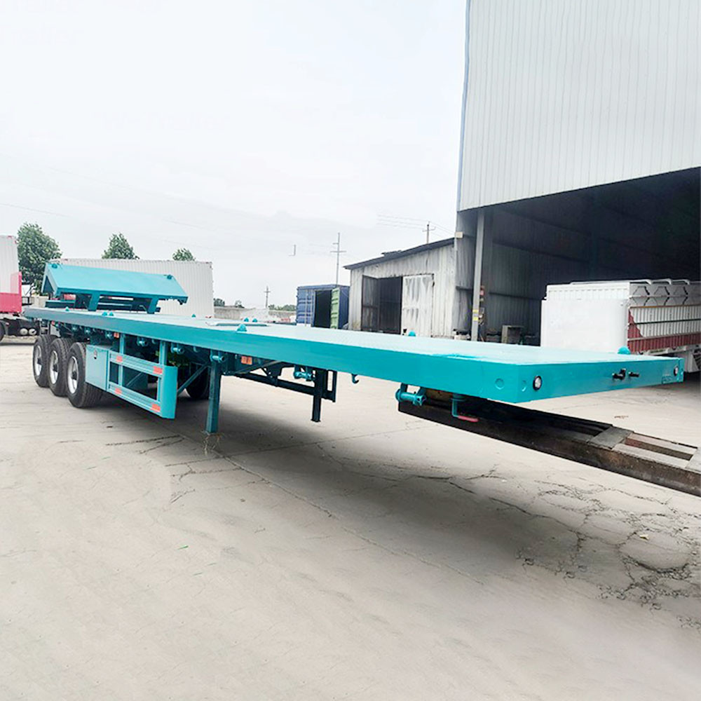 Remorque plate à 3 essieux 40FT pour le transport de conteneurs